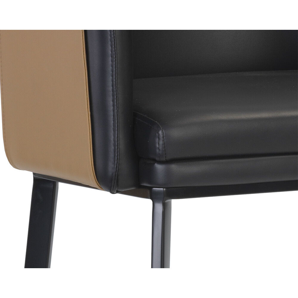 Carter 39.5 inch Napa Black / Napa Cognac Counter Stool